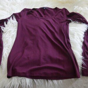 kozan wine long sleeve knit top with thumb holes
